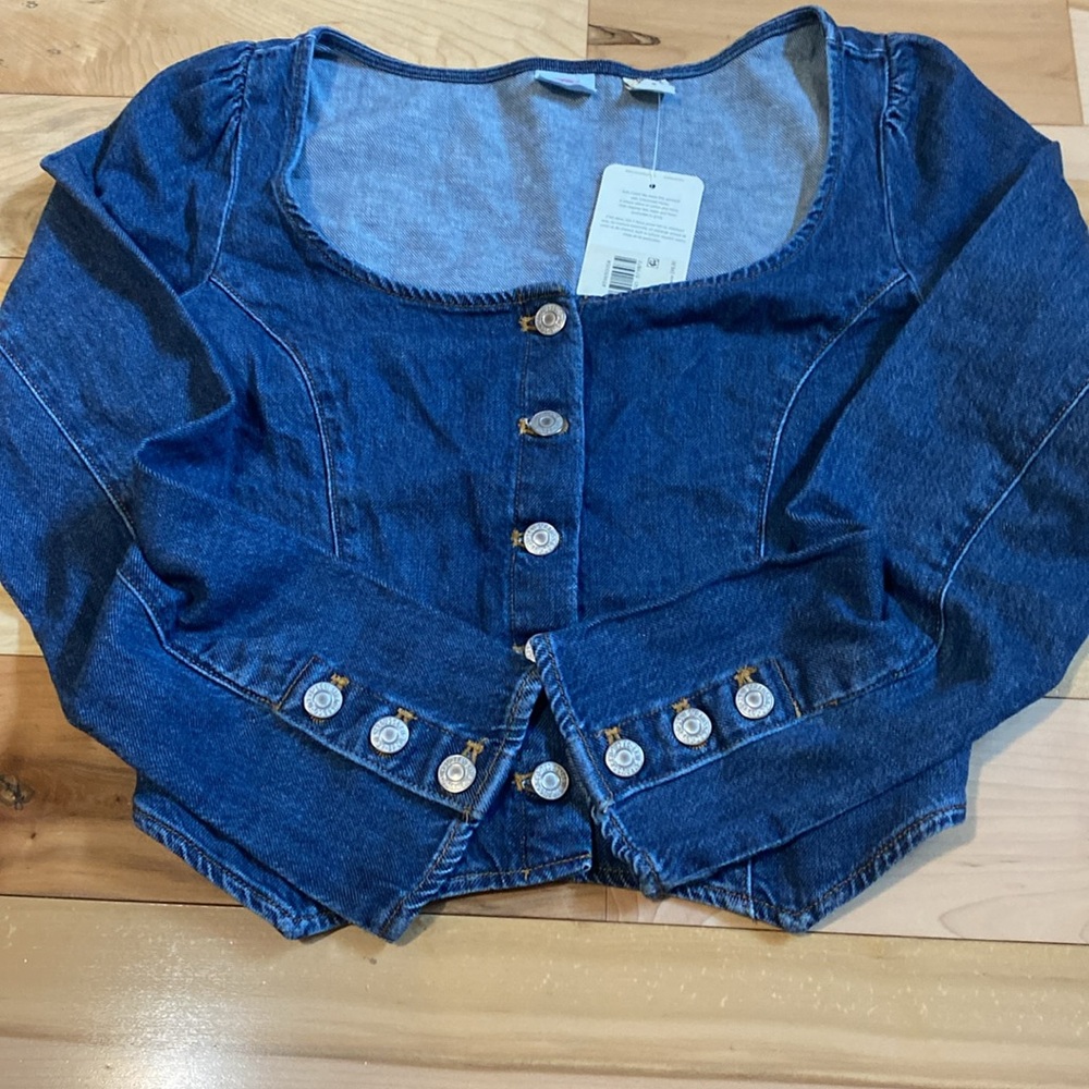 Levi’s Denim Long Sleeve Button-Up Top - Picture 14 of 17